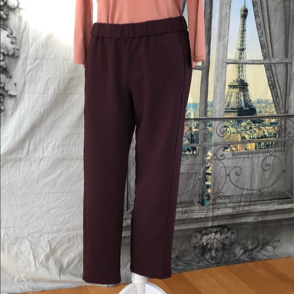 Theory Ponte Pull On Pant on Aubergine Size L - Picture 2 of 8